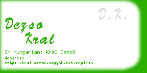 dezso kral business card